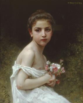 William-Adolphe Bouguereau : Petite fille au bouquet, Little girl with a bouquet